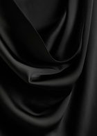 Norma Kamali Draped Satin Midi Dress Black