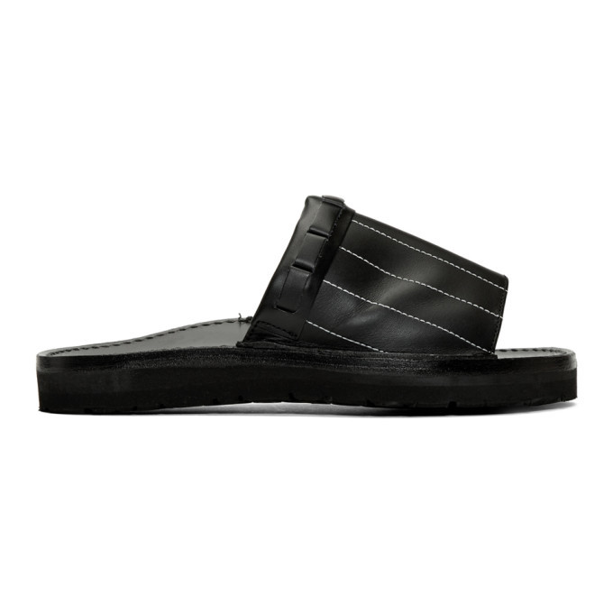 Issey Miyake Men Black Stripe Sandals Issey Miyake Men