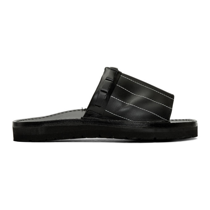 Photo: Issey Miyake Men Black Stripe Sandals