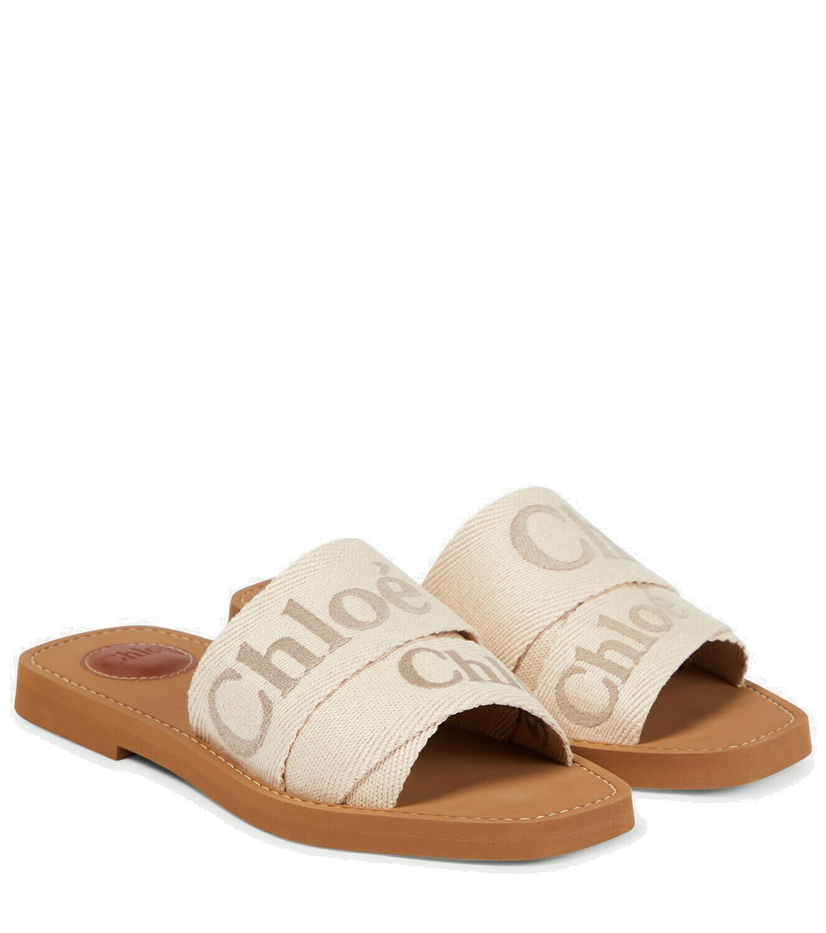 Chloé Woody canvas slides Chloe