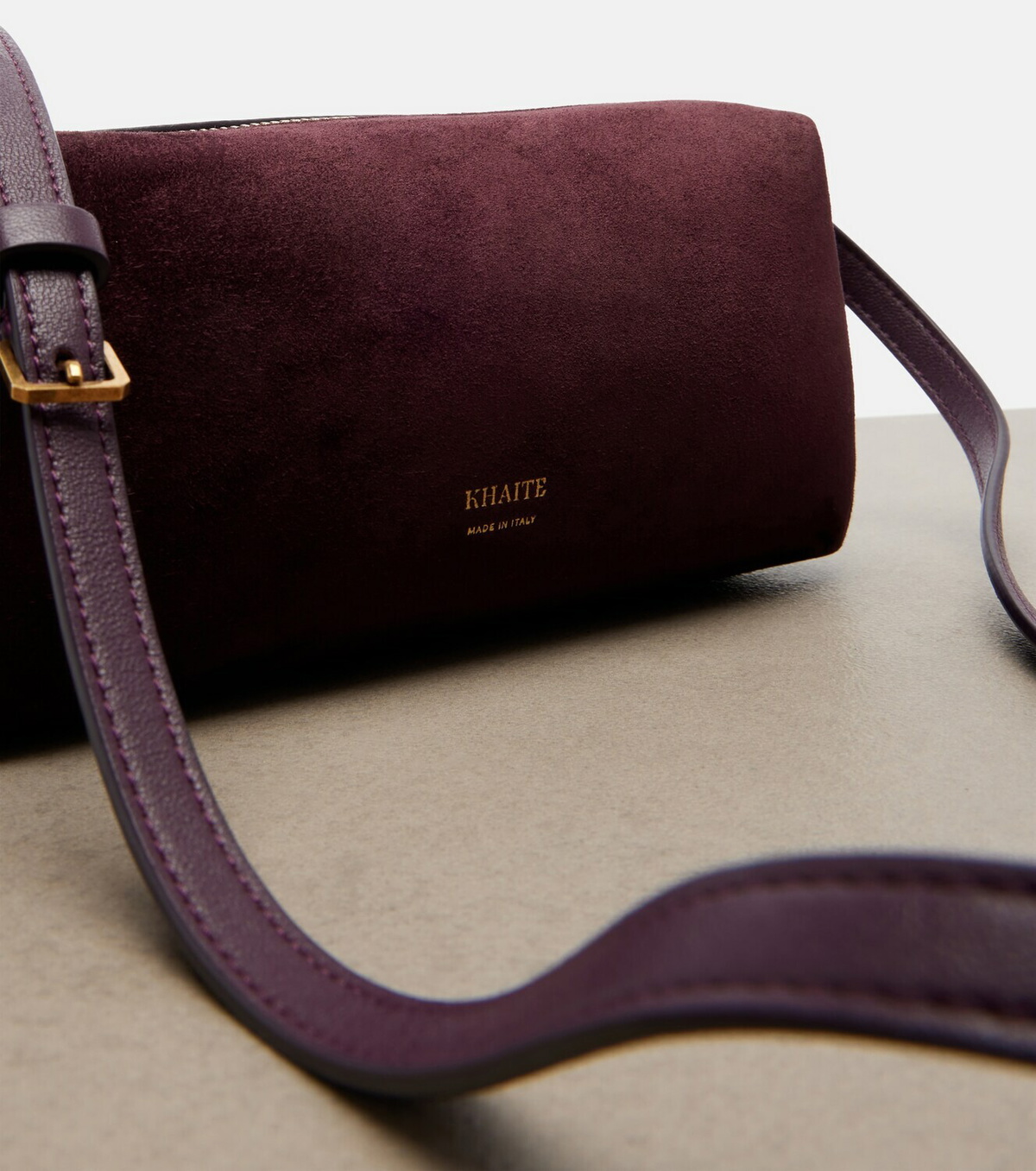 Khaite Kye suede and leather shoulder bag