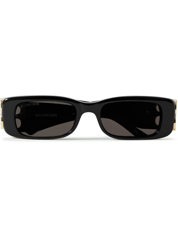 Photo: Balenciaga - Rectangle-Frame Acetate and Gold-Tone Sunglasses