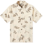 Karu Research Men's Eucalyptus Short Sleeve Shirt in White/Brown