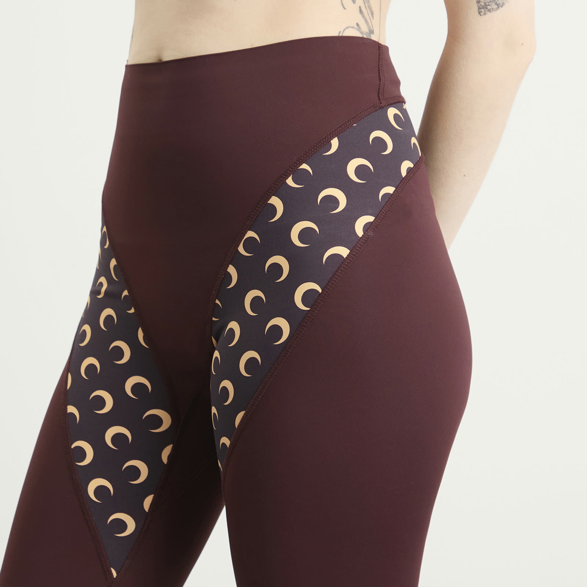 Marine Serre Women's Athleisure Yoga Legging in Deep Mahogany