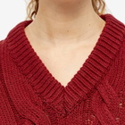 Daniëlle Cathari Women's x Woolrich Oversized Cable Knit in Dark Red