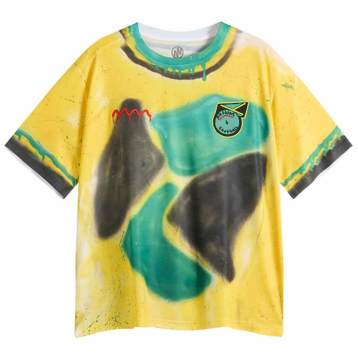 Photo: Navinder Nangla Men's Jamaica Football Jersey in Yellow/Green