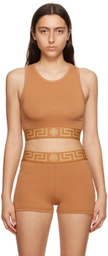 Versace Underwear Tan Greca Border Tank Top