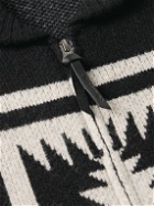 Pendleton - Harding Shawl-Collar Wool-Jacquard Zip-Up Cardigan - Black