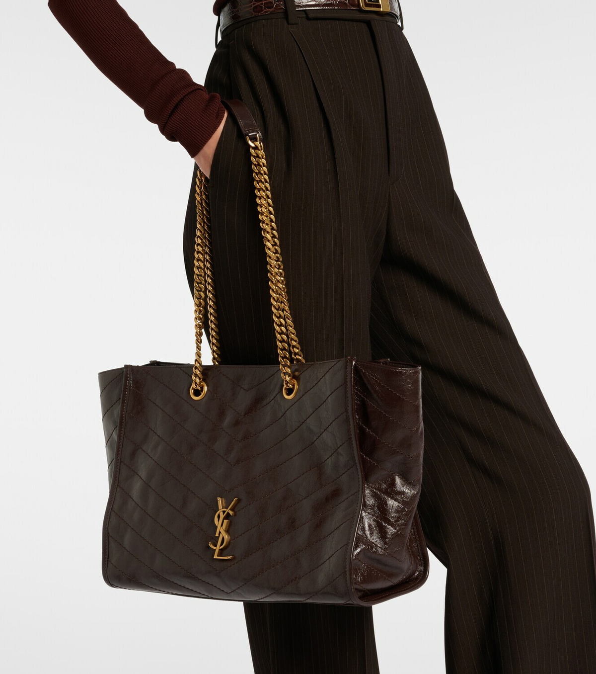 Saint Laurent Niki East West Large leather tote bag