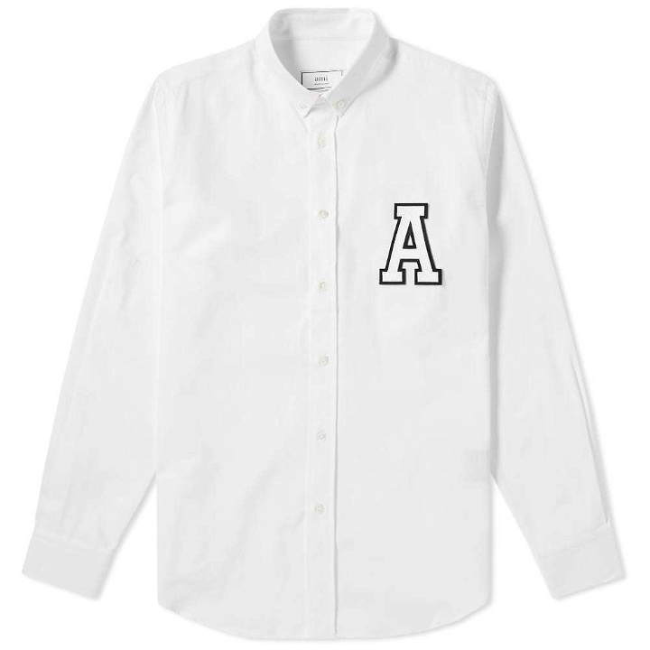 Photo: AMI Button Down Twill A Patch Shirt White