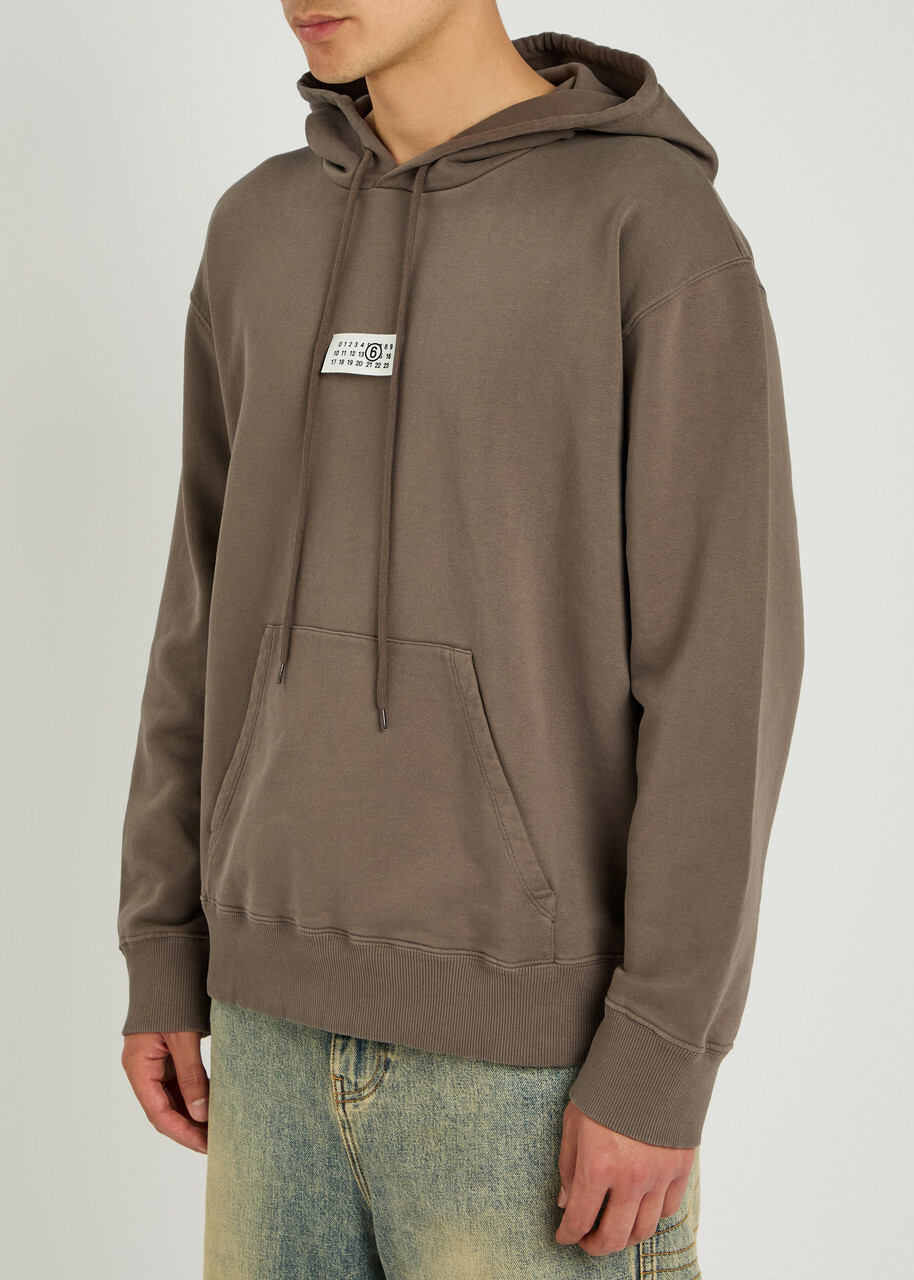 MM6 ブラウン Mサイズ パーカー　マルジェラ MM6 BY Maison Margiela Label Logo Cotton Hooded Sweatshirt Brown
