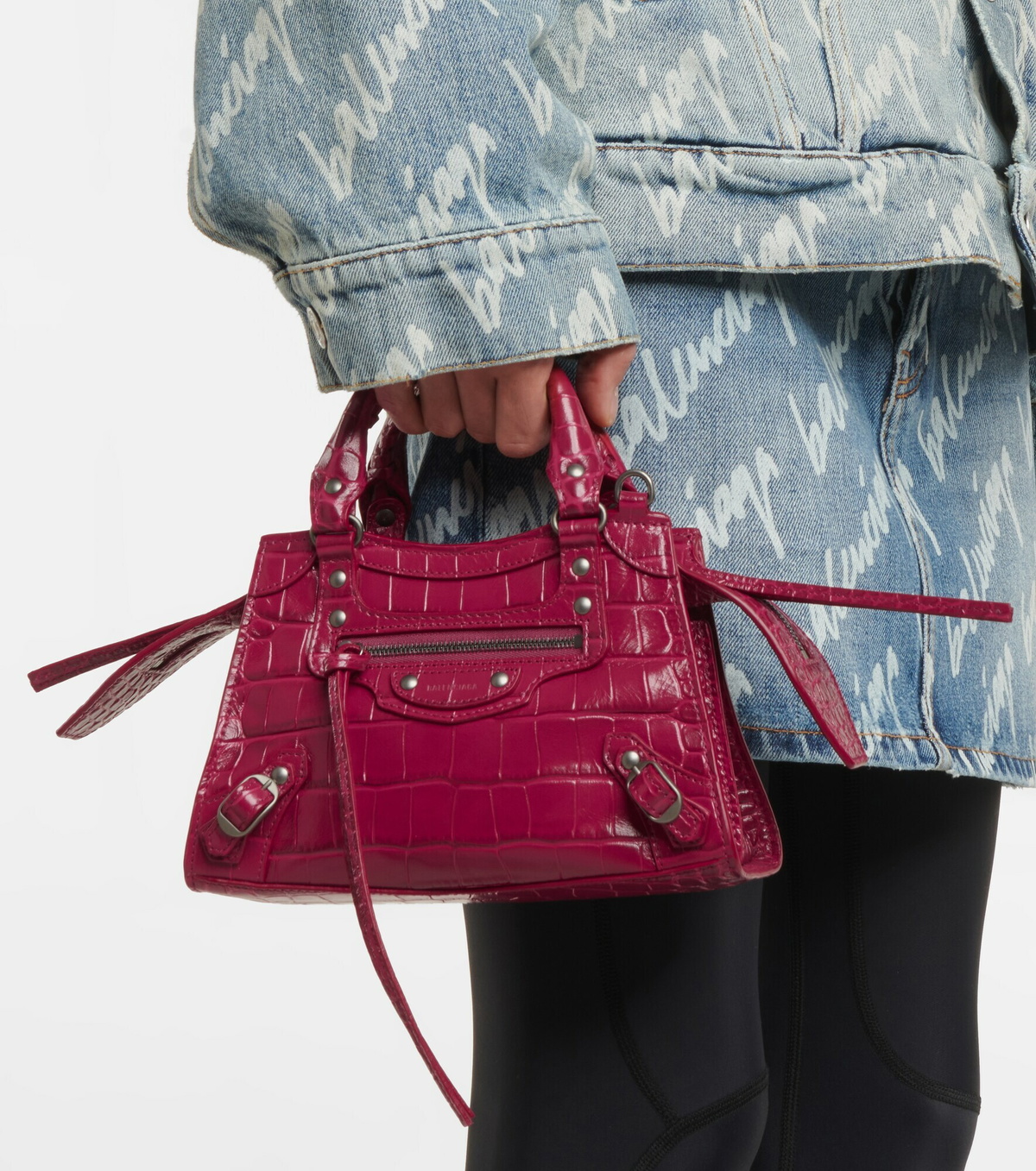 Balenciaga - Neo Classic Mini croc-effect leather tote Balenciaga