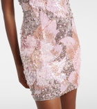 Là Fuori Embellished floral minidress