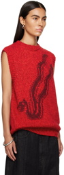 LU'U DAN Red Intarsia Vest