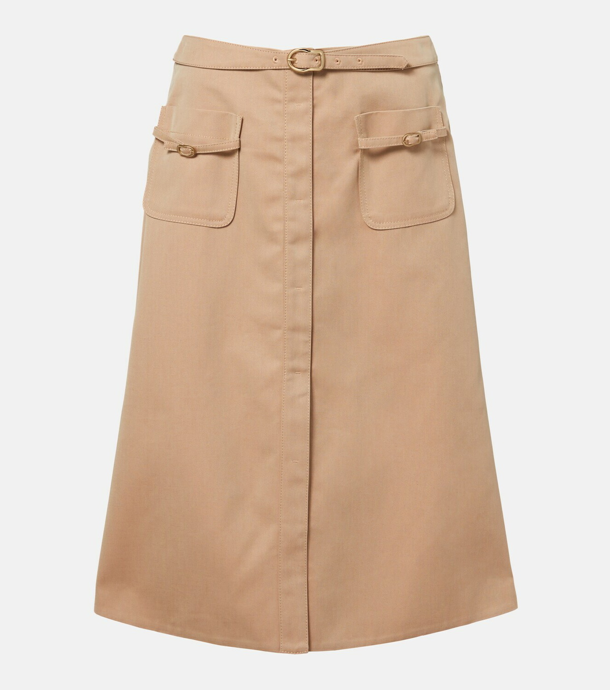 Dorothee Schumacher Luxury Layer belted cotton-blend midi skirt