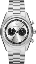 Armani Racer Chronograph Quartz Silver Dial Mens Watch AR11636
