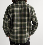 Reese Cooper® - Logo-Appliquéd Checked Cotton-Flannel Shirt - Green