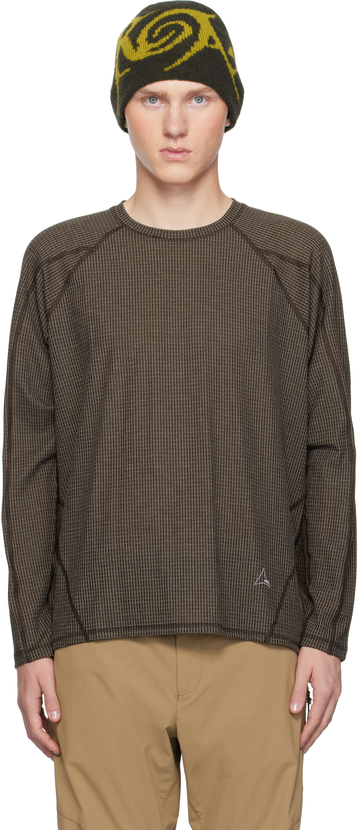 ROA Brown Base Layer Stretch Ripstop Longsleeve T-shirt