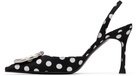 Amina Muaddi Black Camelia Sling 90 Heels