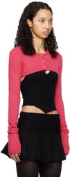 GUIZIO Pink Micro Cardigan