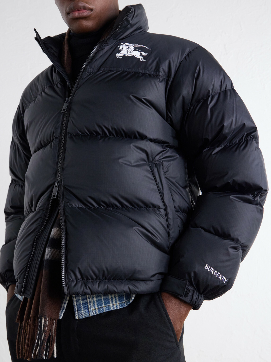 Burberry - Highlands Logo-Embroidered Quilted Shell Down Jacket - Black
