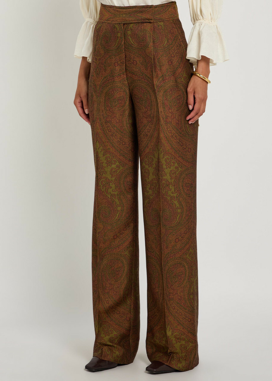 Etro Paisley-jacquard Straight-leg Trousers Multicoloured