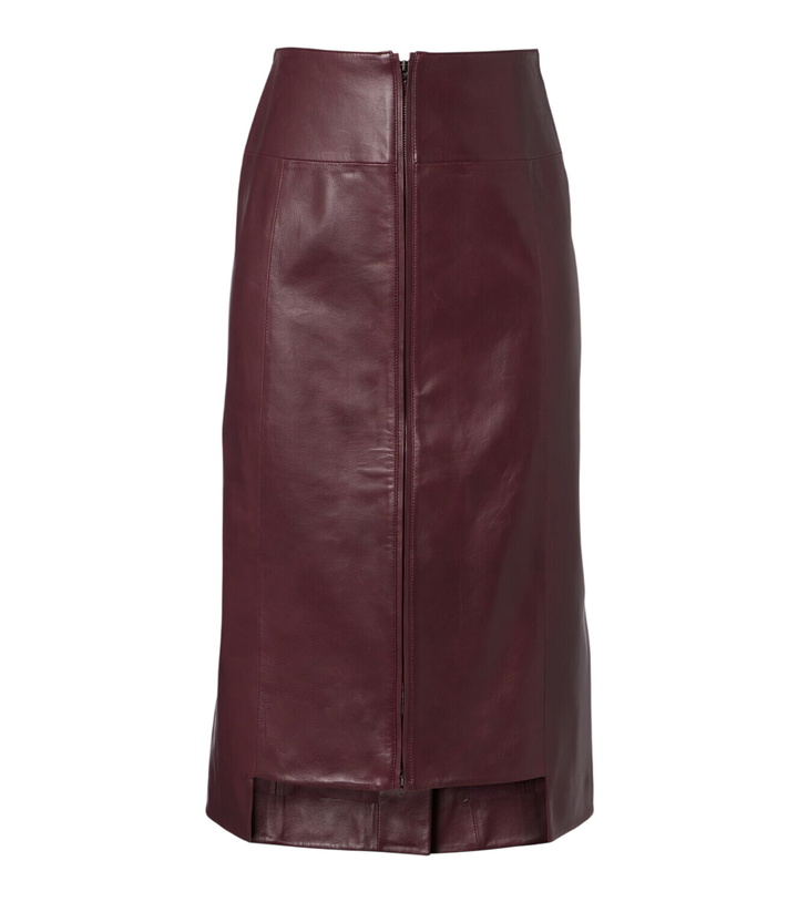 Photo: Victoria Beckham Leather midi skirt