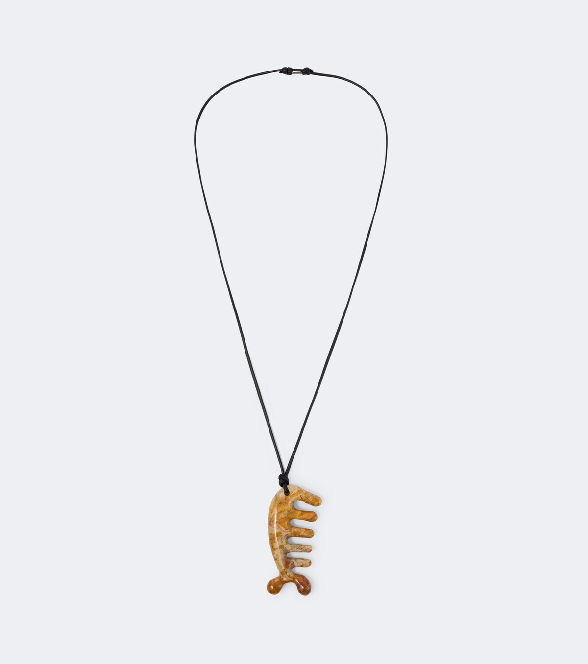 Lemaire Gua Sha leather necklace with yellow jasper