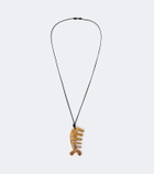 Lemaire Gua Sha leather necklace with yellow jasper