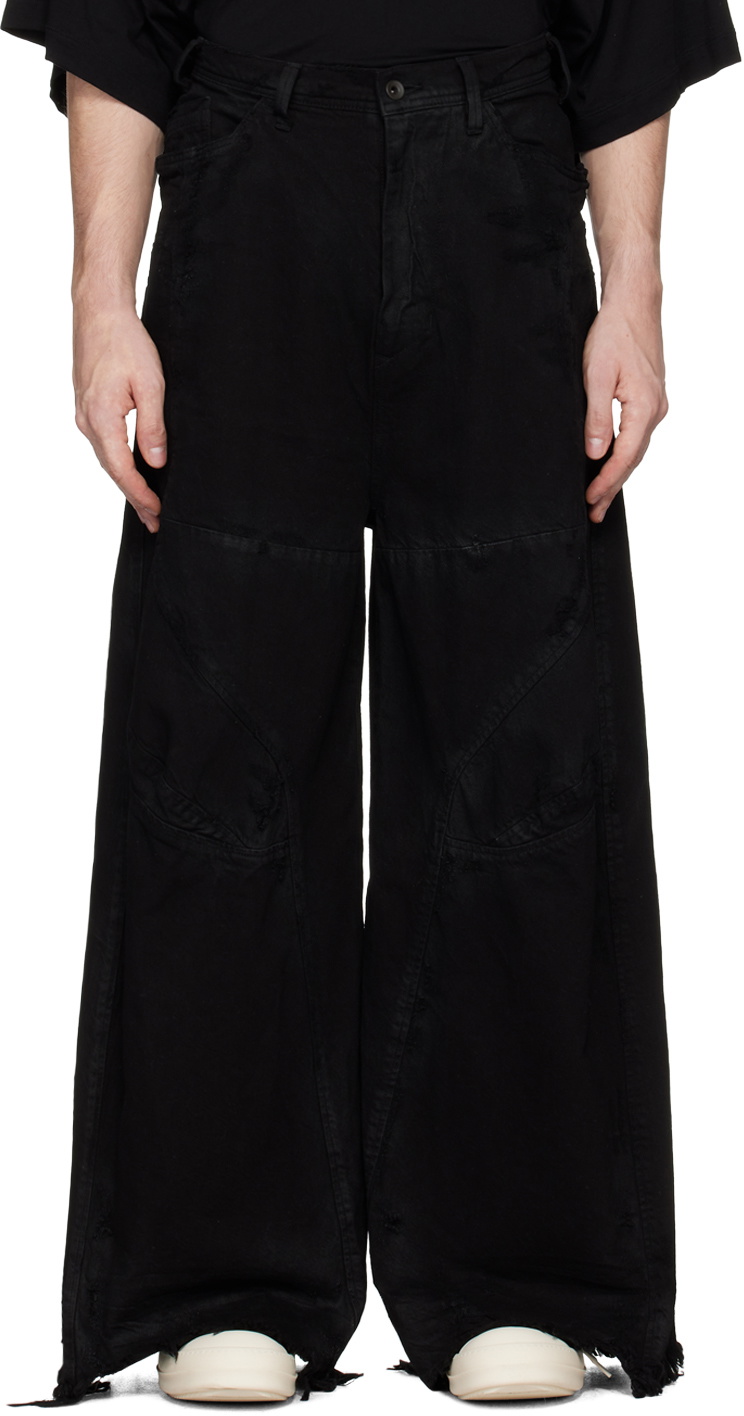 Julius: Black Degraded Punk Wide Jeans | SSENSE