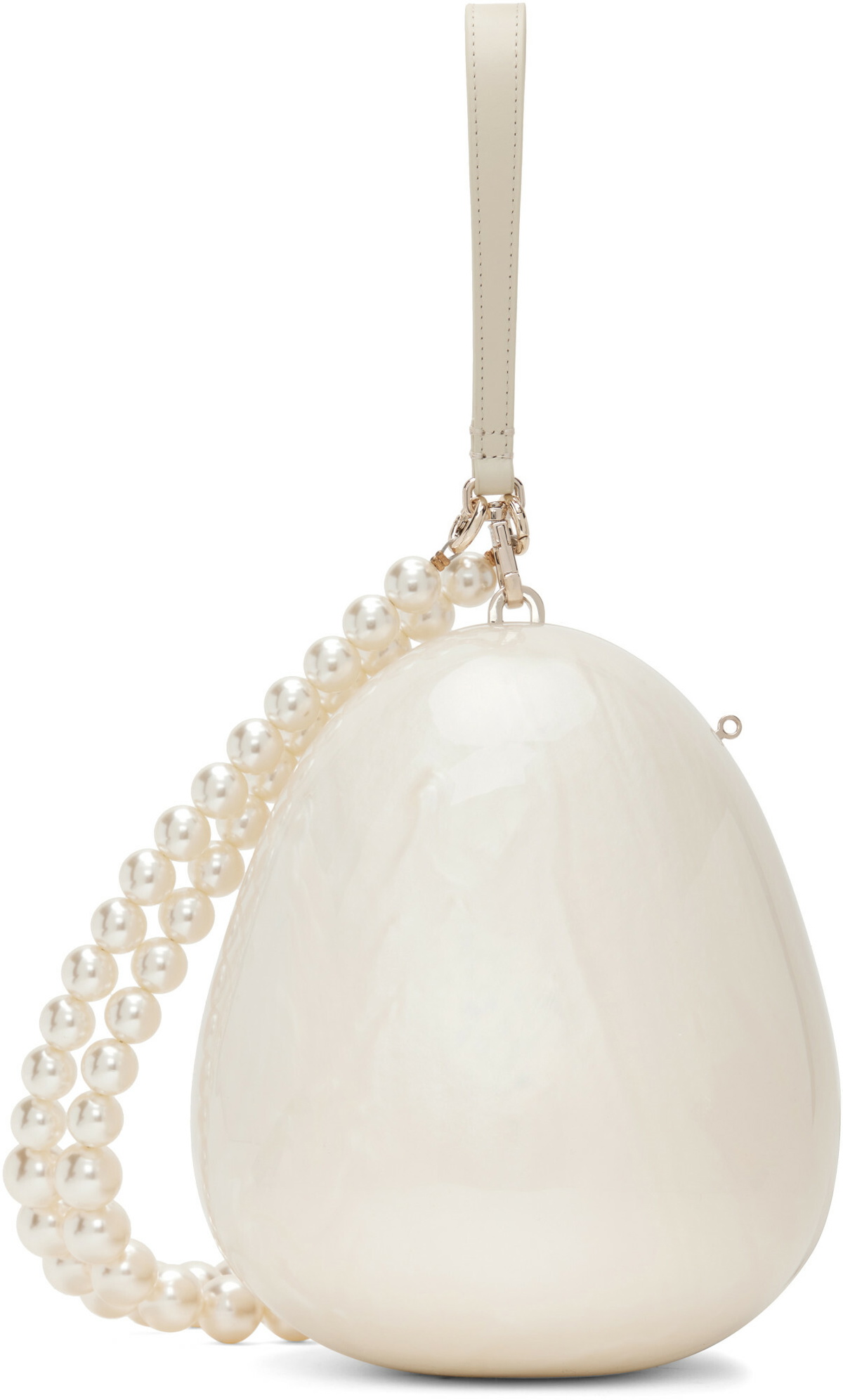 Simone Rocha Off-White Large Pearl Egg Bag