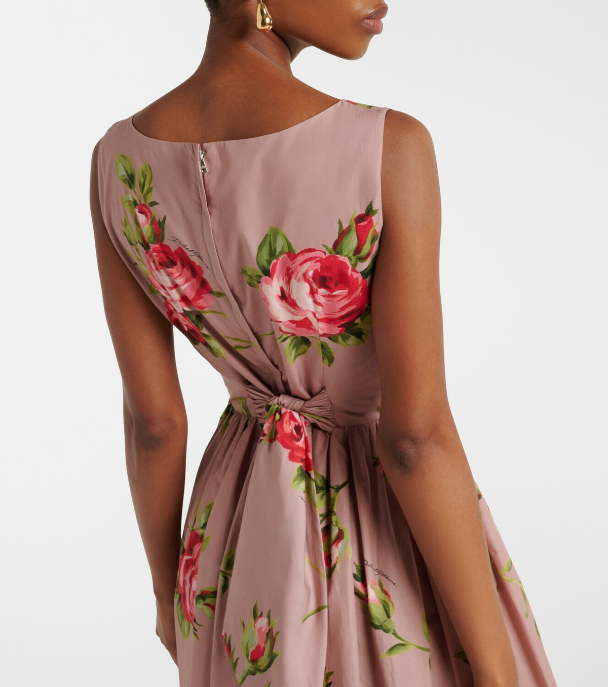Dolce&Gabbana Floral belted cotton midi dress