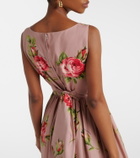 Dolce&Gabbana Floral belted cotton midi dress