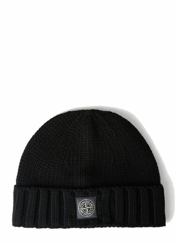 Photo: Compass Patch Beanie Hat in Black