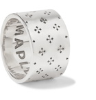 MAPLE - Iron Cross Engraved Sterling Silver Ring - Silver