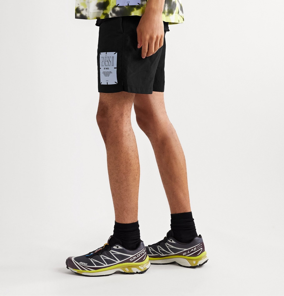 MCQ - Appliquéd Shell Drawstring Shorts - Black