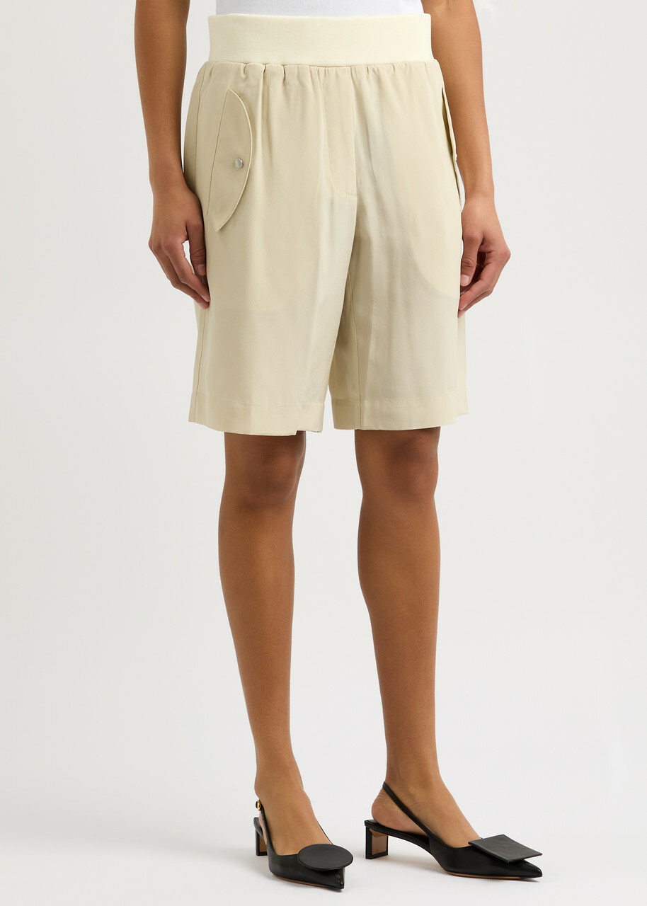Helmut Lang Silk Shorts Cream