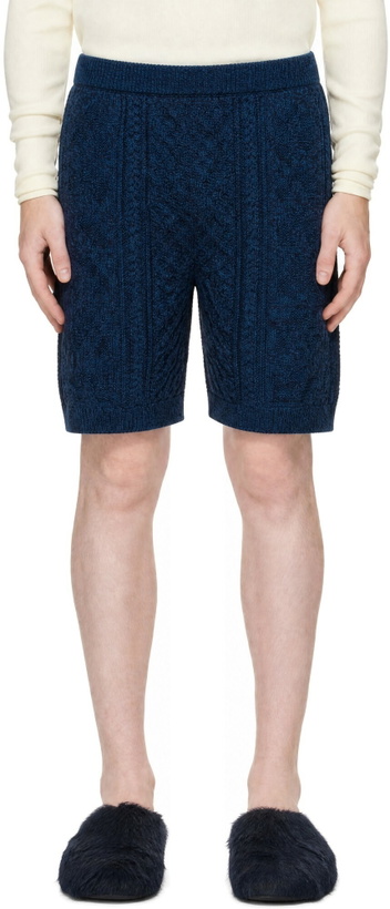 Photo: Marni Navy Twisted Cotton Shorts