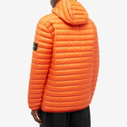 Stone Island Men's Lightweight Hooded Down Jacket in Orange Red