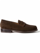 Grenson - Jago Suede Penny Loafers - Brown