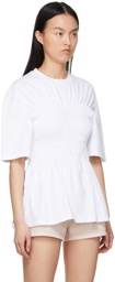 Stella McCartney White Cotton Smocked T-Shirt