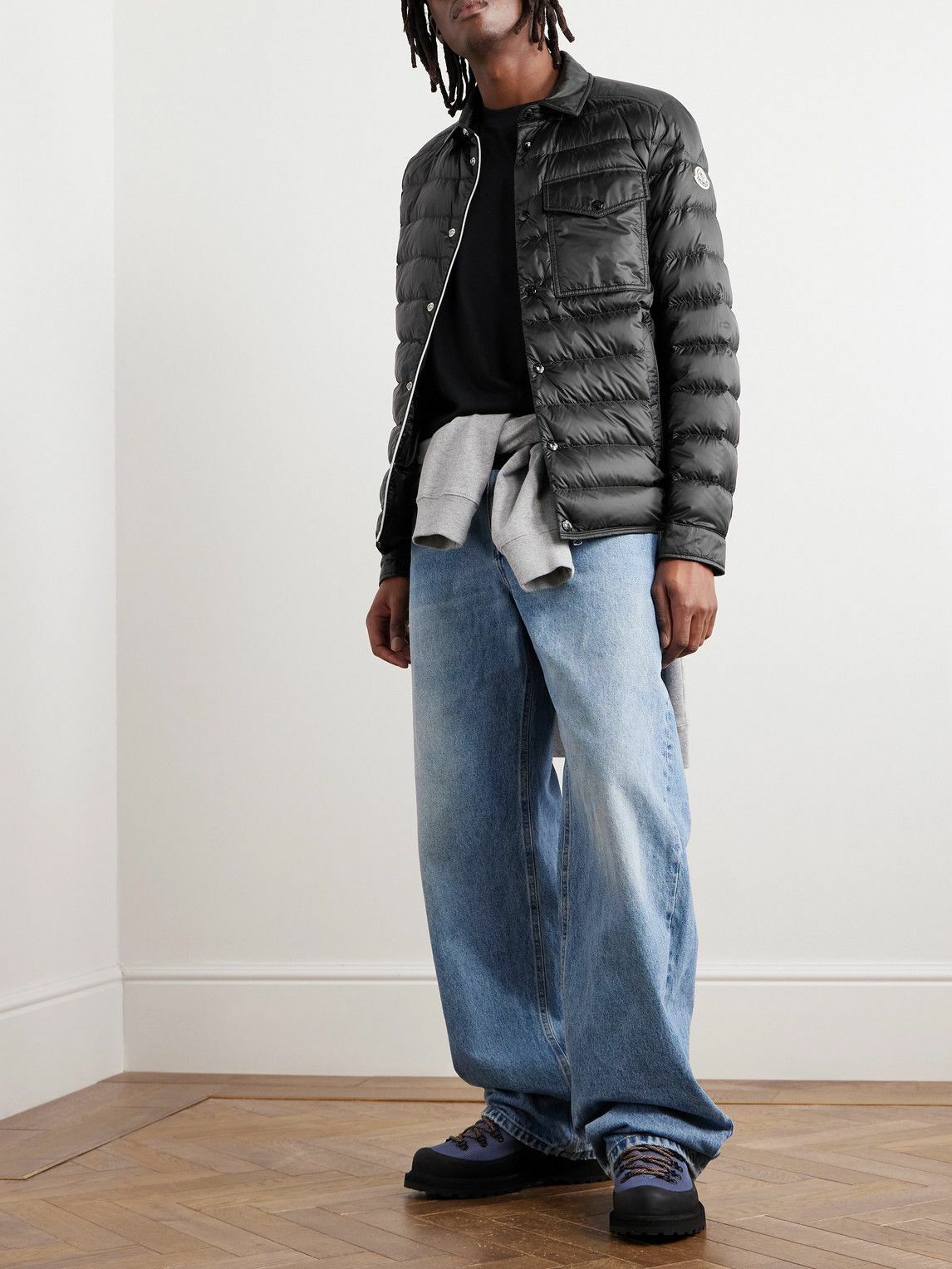 MONCLER ウールジャケット　正規品 Moncler - Logo-Appliquéd Quilted Shell Down Jacket - Black