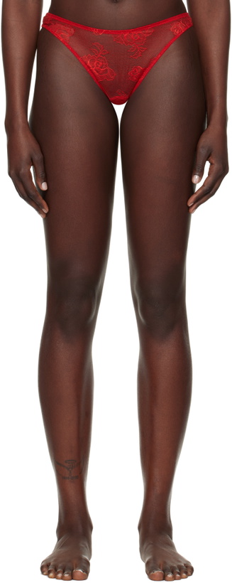 Photo: Fleur du Mal Red Bouquet Lace Cheeky Briefs