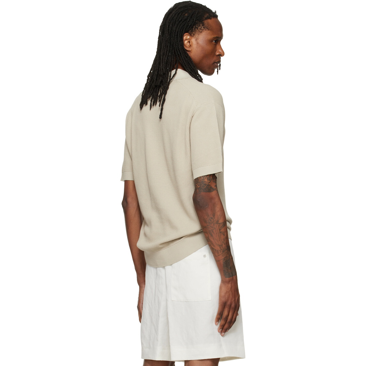 BOSS Beige Logo Patch Polo