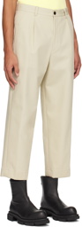 Solid Homme Beige Cropped Trousers