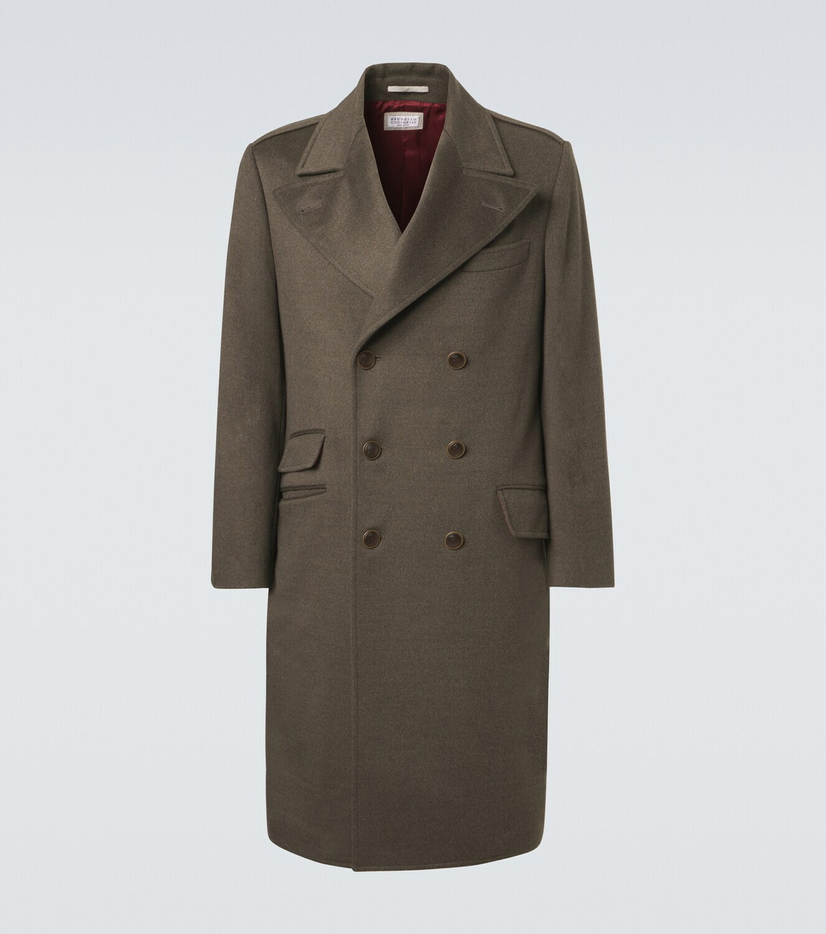 Brunello Cucinelli Double-breasted virgin wool overcoat