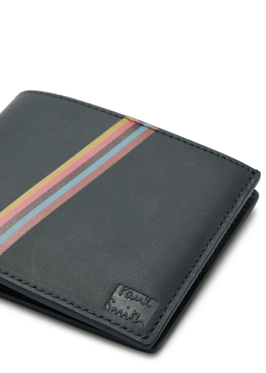 Paul Smith Stripe-print Leather Wallet - Navy - One Size