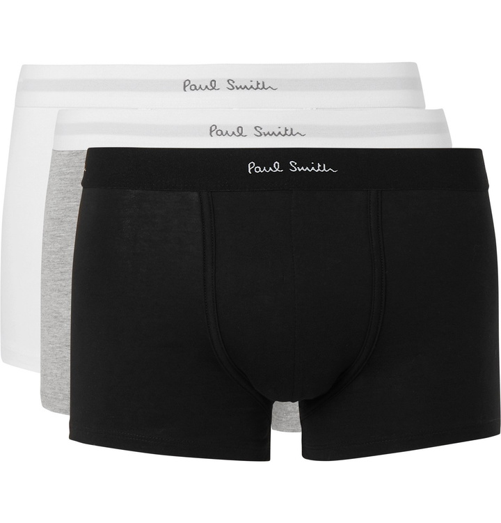 Photo: Paul Smith - Three-Pack Stretch Cotton-Blend Boxer-Briefs - Multi