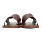 Isaia Brown Leather Strap Sandals