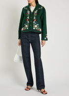 Rixo Jude Floral-embroidered Wool-blend Jacket Multicoloured